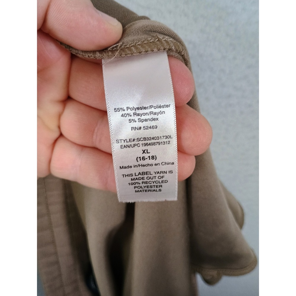 Gorpcore Utility Scoop Womens XL Taupe Brown Wide Leg Drawstring Cargo Pants - Picture 7 of 10
